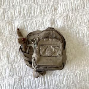 Silver-y/Tan Kipling Mini Backpack